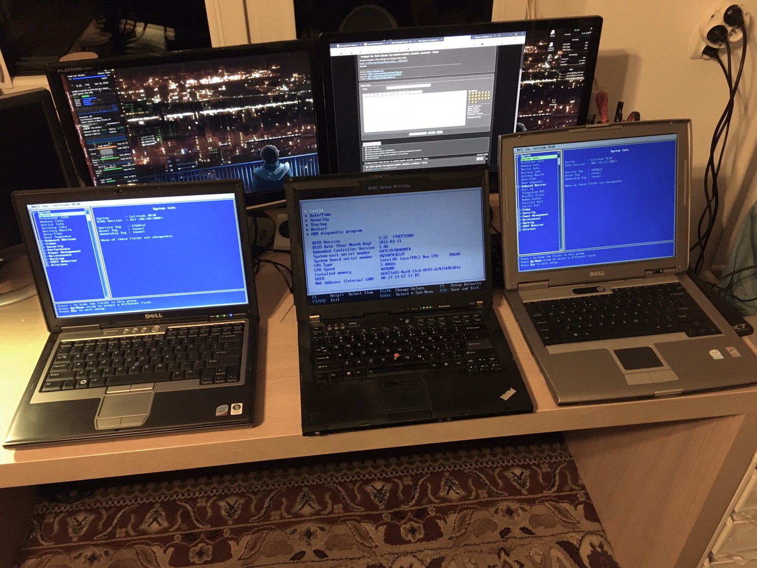 Od lewej: Dell D630, Thinkpad T400, Dell D510